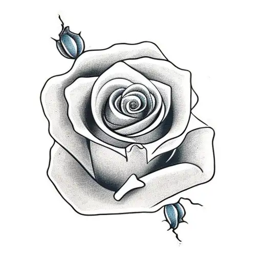 Red Rose Intertwining With Shamrock