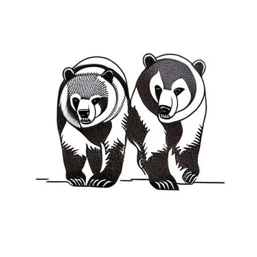 Two Grizzly Bear Cubs