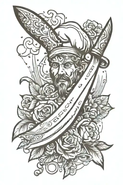 Chef Knife With Ingredents