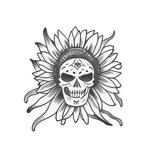 Sunflower Skull Dream Catcher
