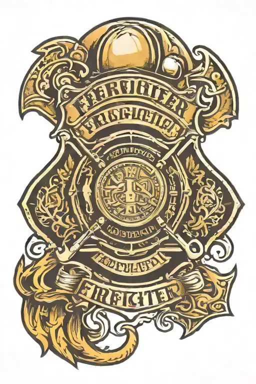 Firefighter Emblem With Leather Tooling