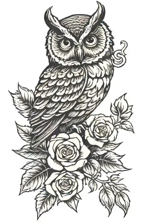 Owl In A Rose