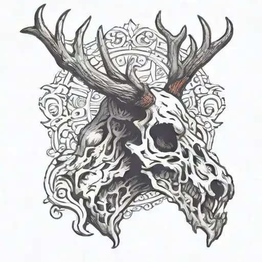 Wendigo Deer Skull Facing To The Side