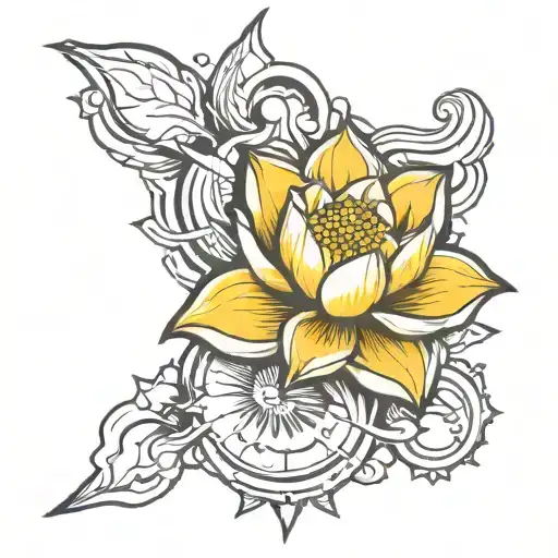 Lightning Bolt And Lotus Flower