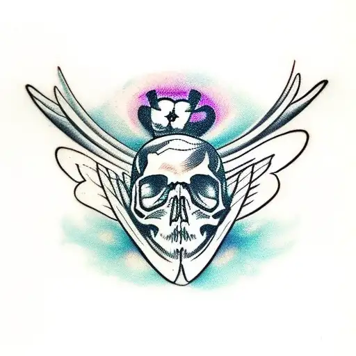 Butterfly With Skull In Wings