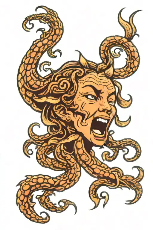 Crying Angry Medusa Head