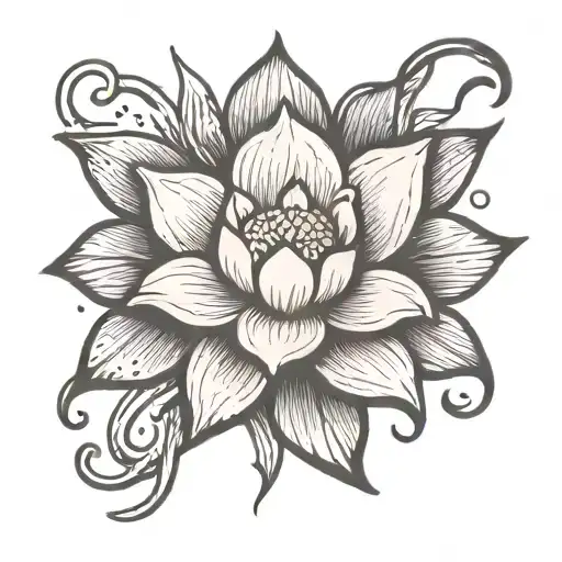 Lightning Bolt And Lotus Flower