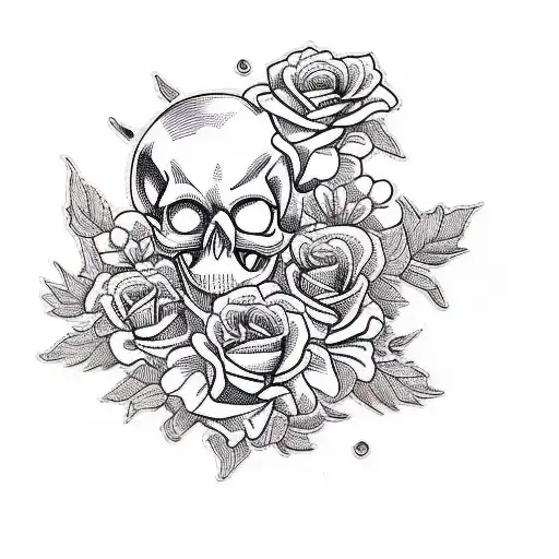 A Skull And Roses