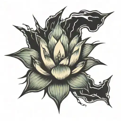 Lightning Bolt And Lotus Flower