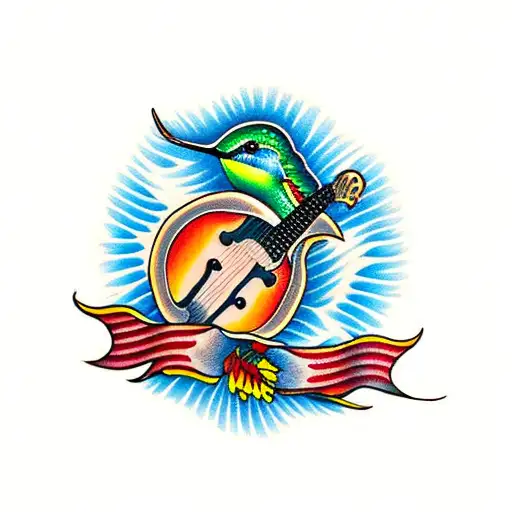 Mandolin With Hummingbird