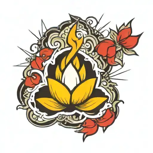 Lightning Bolt And Lotus Flower