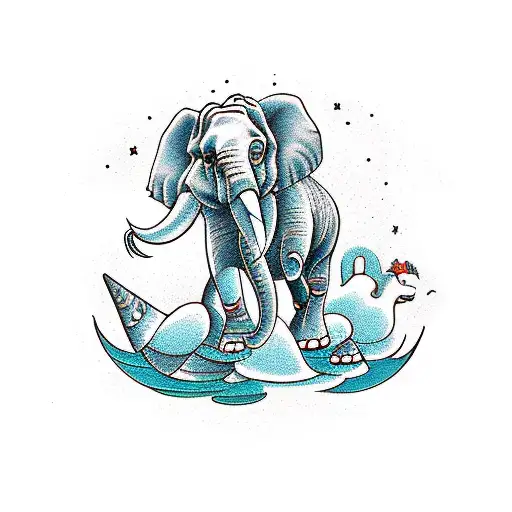 Elephant And Dinosaur And Unicorn