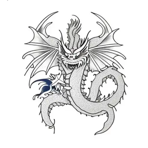 Nicklas West Dragon With Sakura's Tree