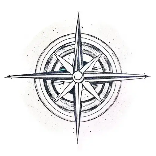 A Traditional Style Compass With Video Game Symbols As The Cardinal Directions