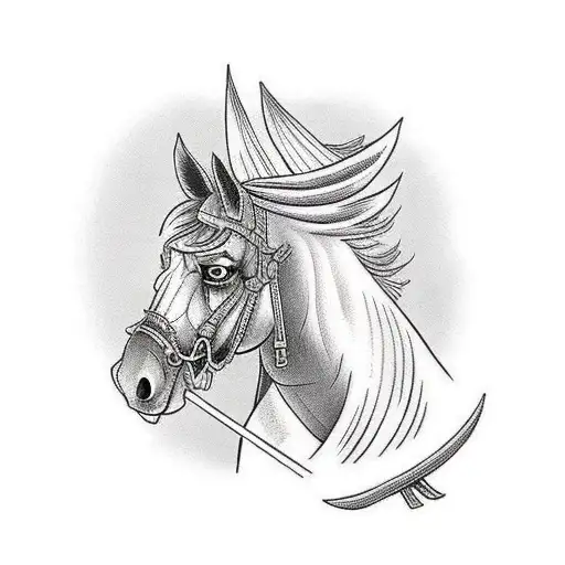 Prohphet Ali With His Horse And His Sword