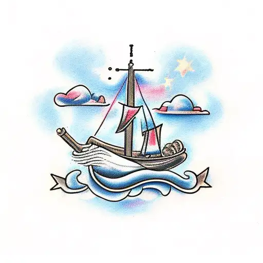 Bible Scripture With Clouds And Stars And The Three Crosses