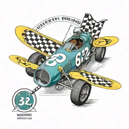 Indy 500 First Winner Margin Wasp Car Number 32 Wrapped In Checkered Flag