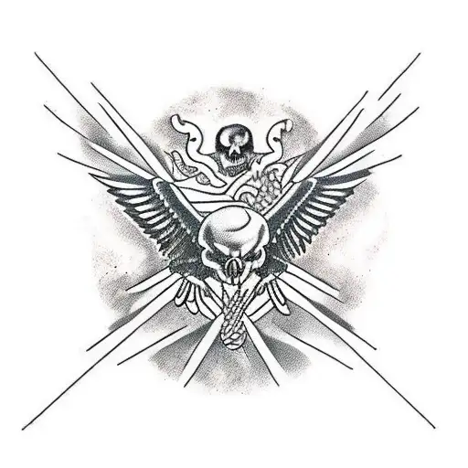 Vulture With Skull Of Animal