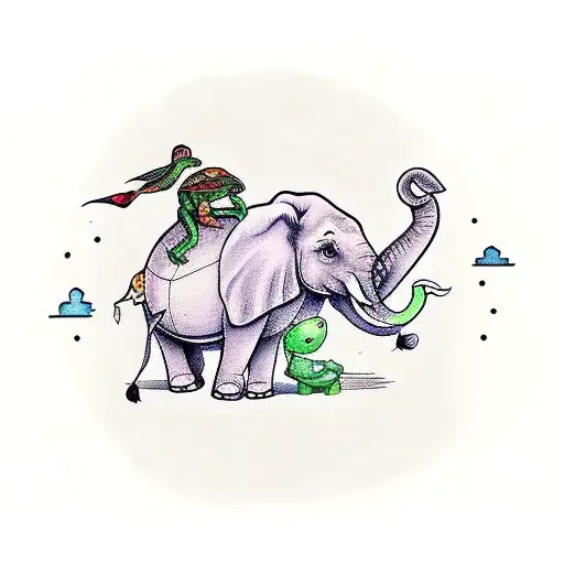 Elephant Carrying Turtle