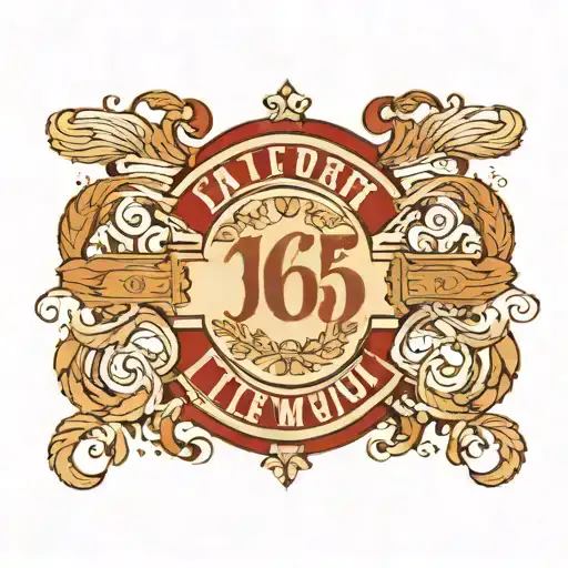 365 In Roman Numerals With The Colors Fading From Brown To Red