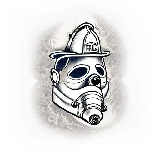 Firefighter Mask With Axe And Halligan Tool