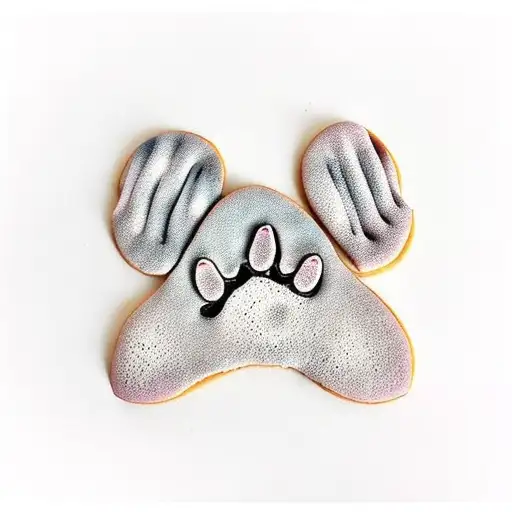 Dog Paw Shaped Cookie Is Hung In A Pink Dog Collar