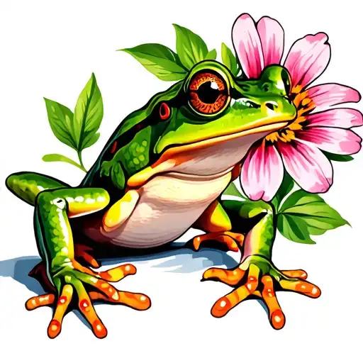 Frog And Flower