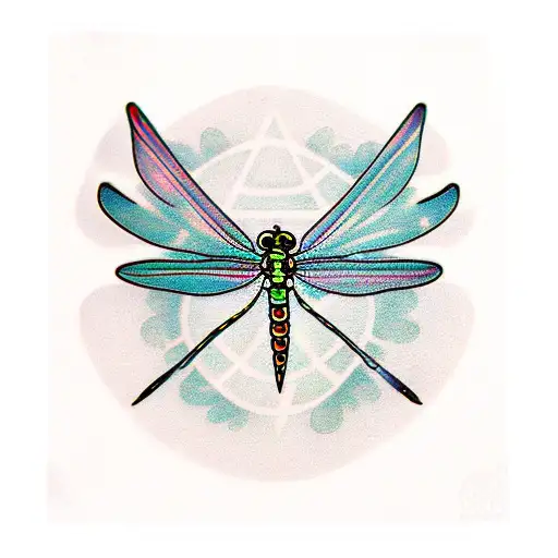 Dragonfly And Clover Leaf