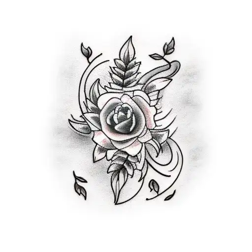 Simplistic Vine Tattoo With One Lavender