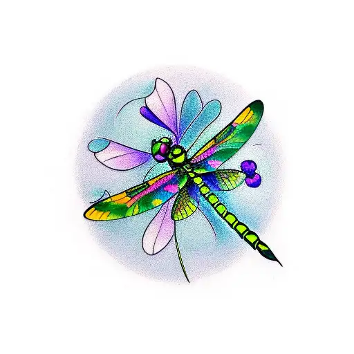 Dragonfly And Lucky 4 Leaf Clover