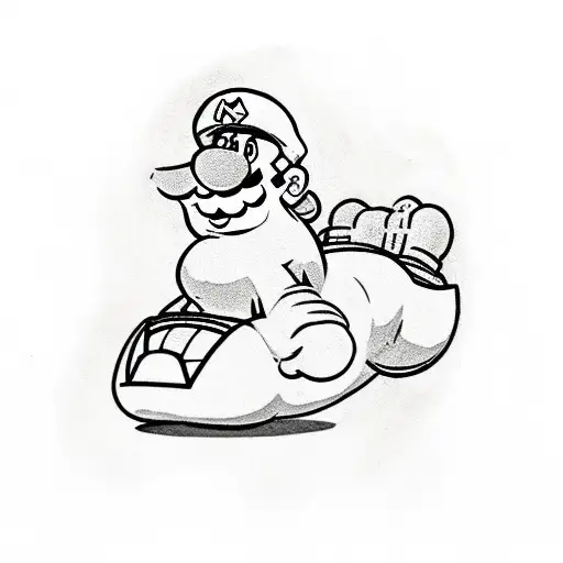 Super Mario Smashing A Koopa With His Foot