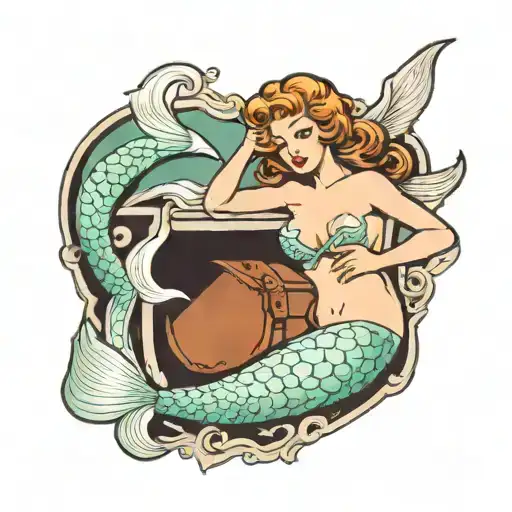 Nude Mermaid Treasure Chest