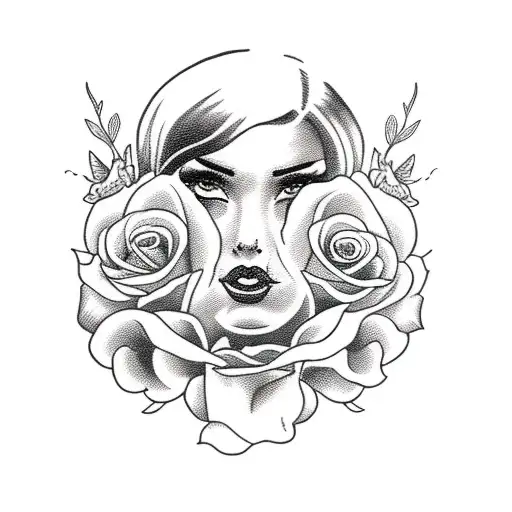 Titpical Madrid Woman With Rosas And A Cat