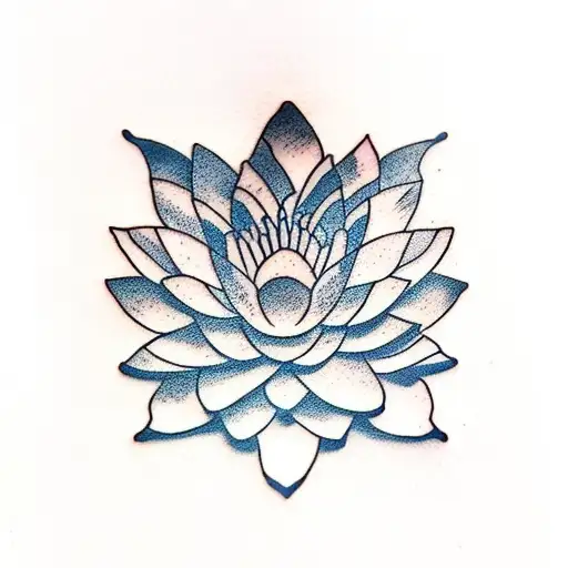 Water Lily With Lines And A Crown