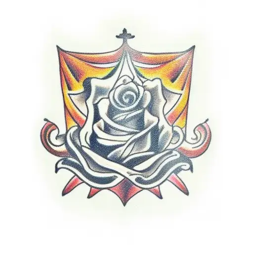 Fleur De Lys With Rose