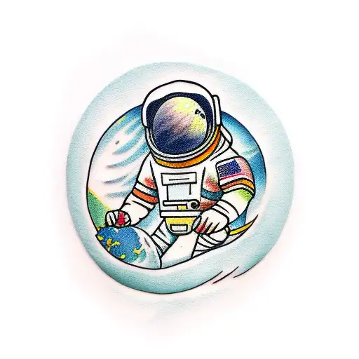 Astronaut Golfing In Space