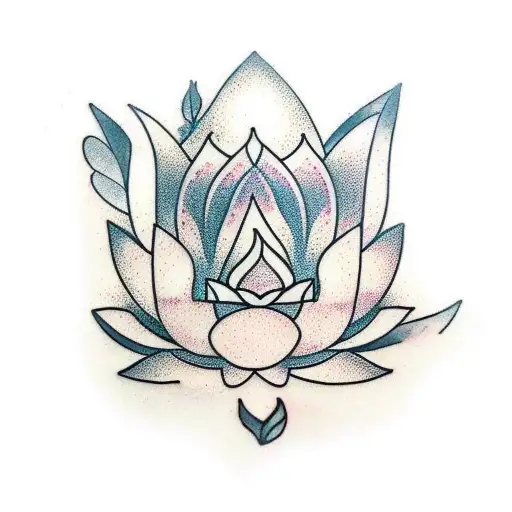 Lotus Flower Sleeve With Leaves