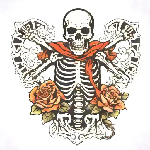 Scary Skeleton Facing Forward