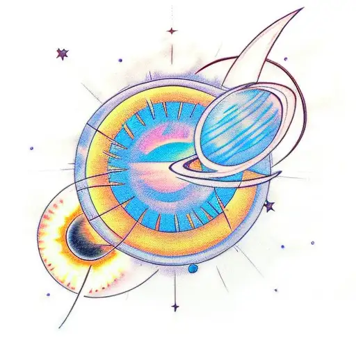 A Solar System Siwing The Eight Olanets With The Sun In The Center