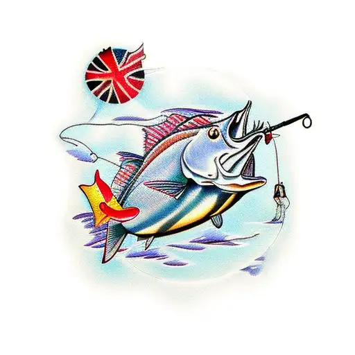 Fishing With Photo And Computer And Art