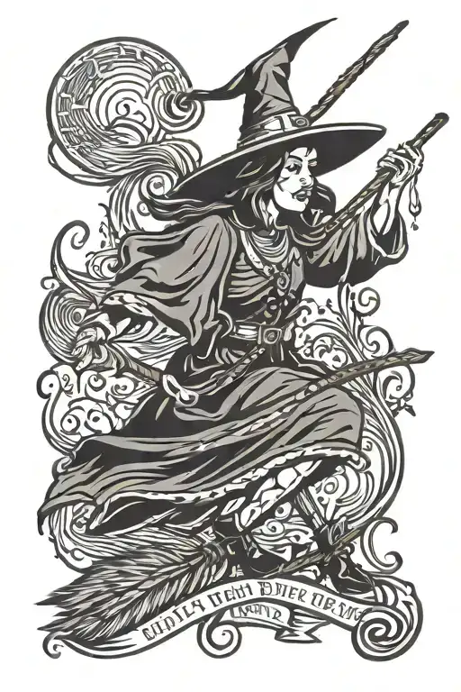 Witch Broom Stick Flying