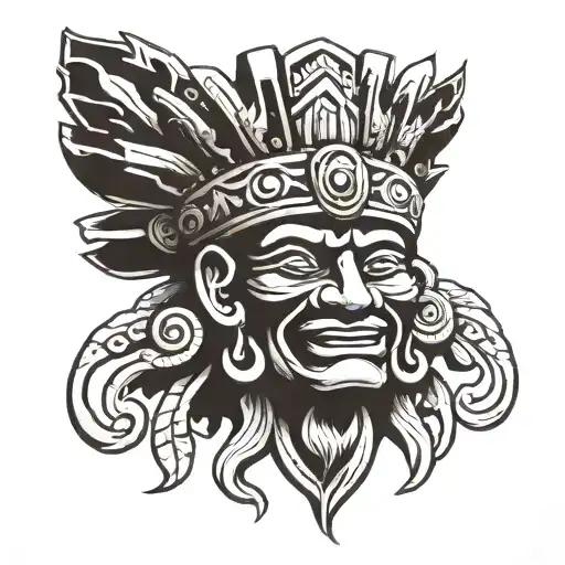 Mayan God Face