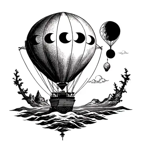 Hot Air Balloon Moon Phases