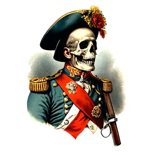 French Soldier With Skull