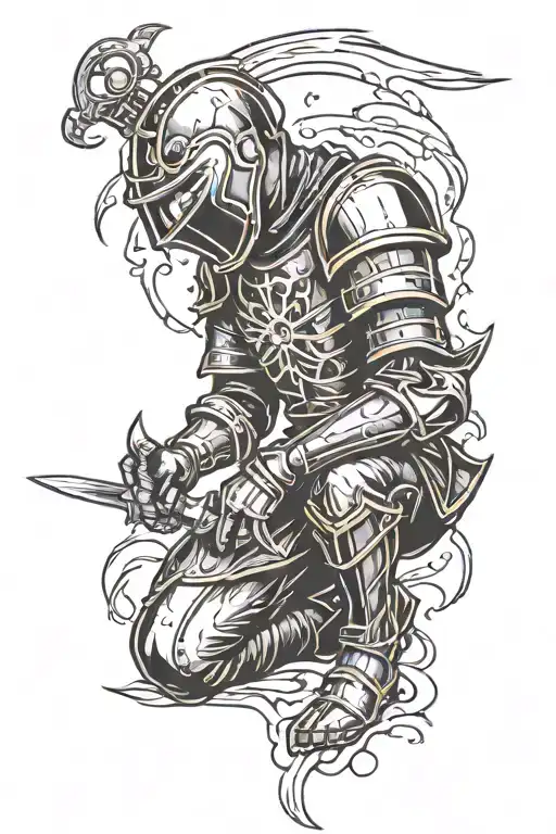 Broken Knight Kneeling