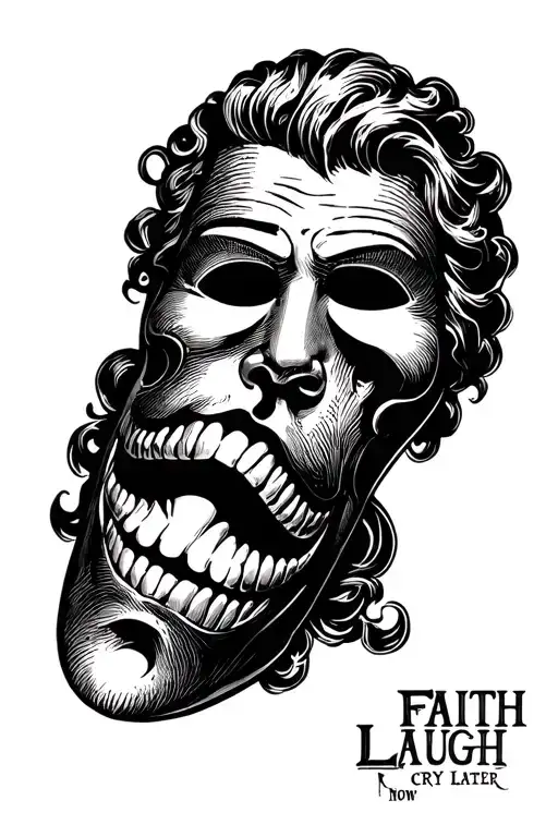Faith Laugh Now Cry Later Mask