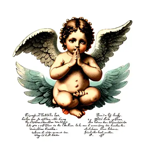 Praying Hands Around Baby Angel