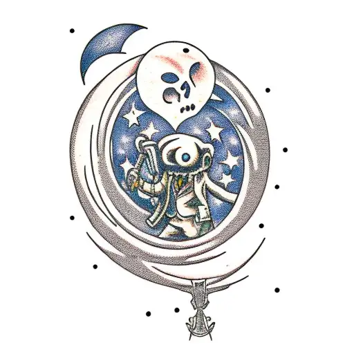 A Vampire Playing A Guitar Under The Moon And Stars