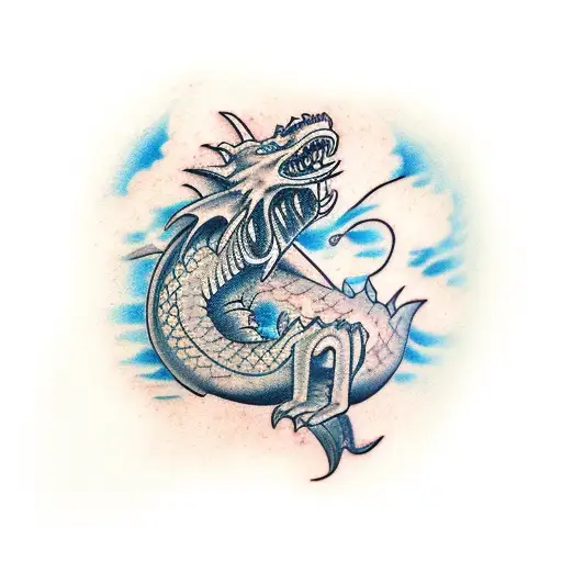 A Dragon Breathing Fire In A Realistic Landscape