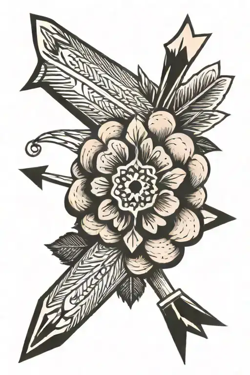 Scandinavian Arrow On Hand In Black